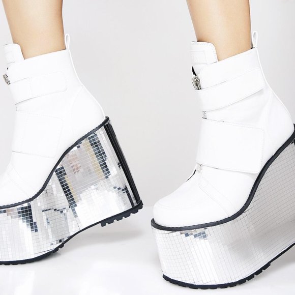 ISO Dolls Kill ANGELIC DISCO PLATFORM WEDGES - Picture 2 of 3